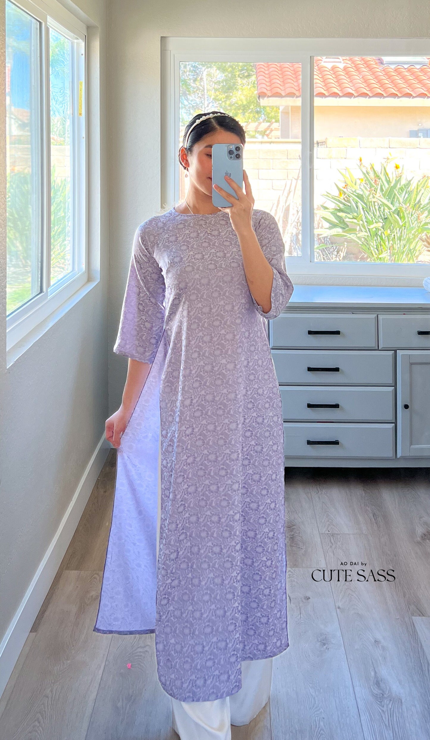Shifted Purple Gam Ao Dai Top Only (NO PANTS) | Pre-made Vietnamese Ao Dai| Women Ao Dai | Lunar New Year| Ao Dai Truyen Thong