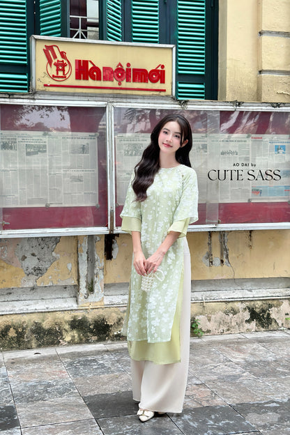 Shifted Mai Pearls Ao Dai Top Only, NO PANTS (5 Colors) FL 10A 10B, 11B 11C