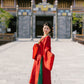 Ao Tu Dien Red - Four-Panel Robe