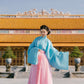 Ao Giao Linh Blue - Crossed-Collared Robe