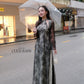 Linh Vy - Black Lace Cutout Ao Dai Top Only, No Pants