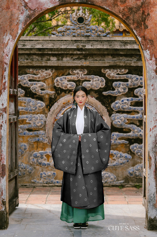 Ao Doi Kham Black - Parallel-Flapped Jacket