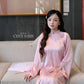 Linh Vy - Pink Vows Long Sleeve Bows Ao Dai Set