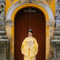Ao Vien Linh Yellow - Round-Collared Robe