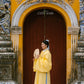 Ao Vien Linh Yellow - Round-Collared Robe
