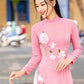 Hydrangea 3D Ao Dai Top Only, NO PANTS (4 Colors)