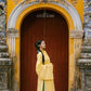 Ao Giao Linh Yellow - Crossed-Collared Robe