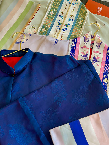 Men Áo Tấc - Navy Blue Hidden Patterns (Top only)