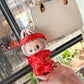 Red Gam Vietnamese Ao Dai Set for Labubu – Includes Pants & Headband (Doll Not Included)