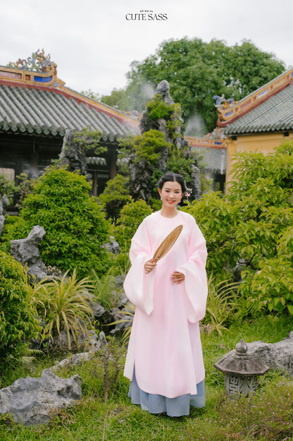 Ao Vien Linh Pink - Round-Collared Robe