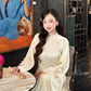 Linh Vy - Cream Vows Long Sleeve Bows Ao Dai Set