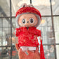Red Gam Vietnamese Ao Dai Set for Labubu – Includes Pants & Headband (Doll Not Included)