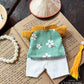 Cyan Daisy Mini Vietnamese Ao Dai Set for Labubu – Includes Pants & Pearl Necklace (Doll Not Included)