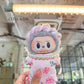 Pink Daisy Mini Vietnamese Ao Dai Set for Labubu – Includes Pants, Headband & Pearl Necklace (Doll Not Included)