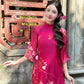 Fuchsia 3D Branches Ao Dai Set 1B