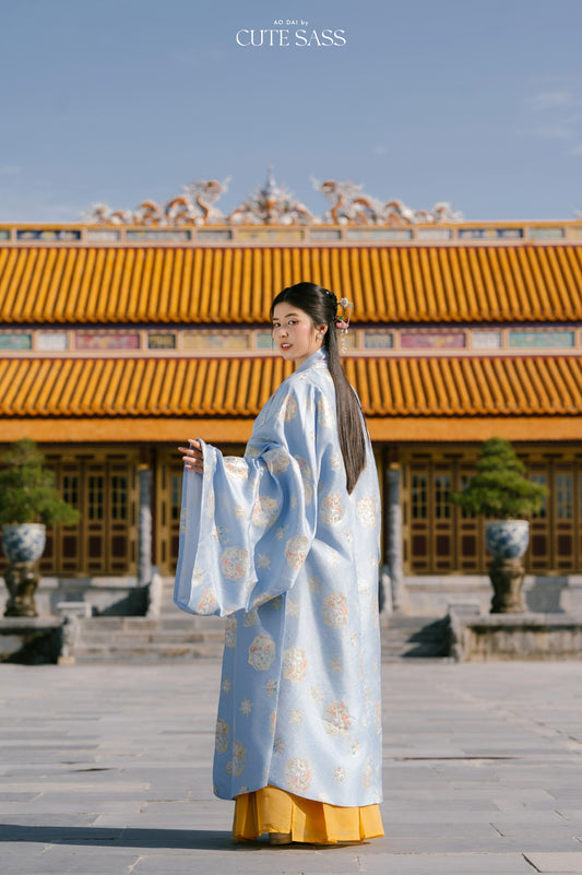 Ao Doi Kham Sky Blue - Parallel-Flapped Jacket