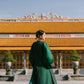 Ao Vien Linh Green - Round-Collared Robe