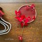 LUNA FLORA Red Jeweled Flowers Mini Fan #3