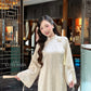 Linh Vy - Cream Vows Long Sleeve Bows Ao Dai Set