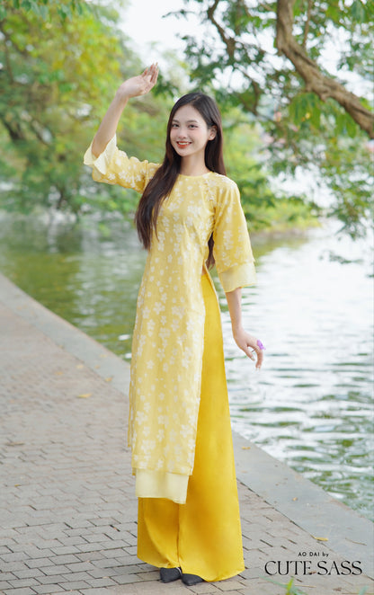 Shifted Mai Pearls Ao Dai Top Only, NO PANTS (5 Colors) FL 10A 10B, 11B 11C