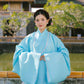 Ao Giao Linh Blue - Crossed-Collared Robe
