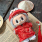 Red Gam Vietnamese Ao Dai Set for Labubu – Includes Pants & Headband (Doll Not Included)