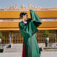 Ao Vien Linh Green - Round-Collared Robe