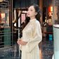 Linh Vy - Cream Vows Long Sleeve Bows Ao Dai Set