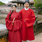 Ao Giao Linh Red - Crossed-Collared Robe
