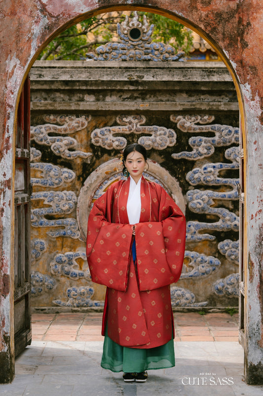 Ao Doi Kham Red - Parallel-Flapped Jacket