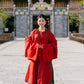 Ao Tu Dien Red - Four-Panel Robe