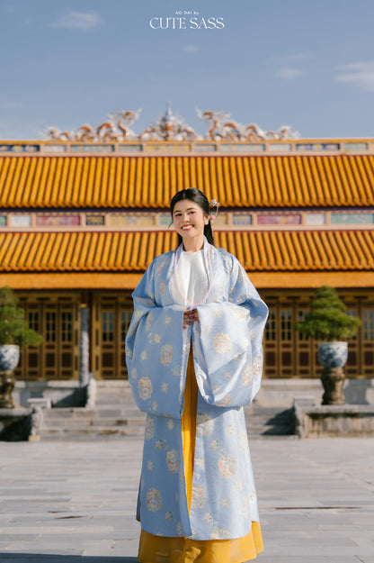Ao Doi Kham Sky Blue - Parallel-Flapped Jacket
