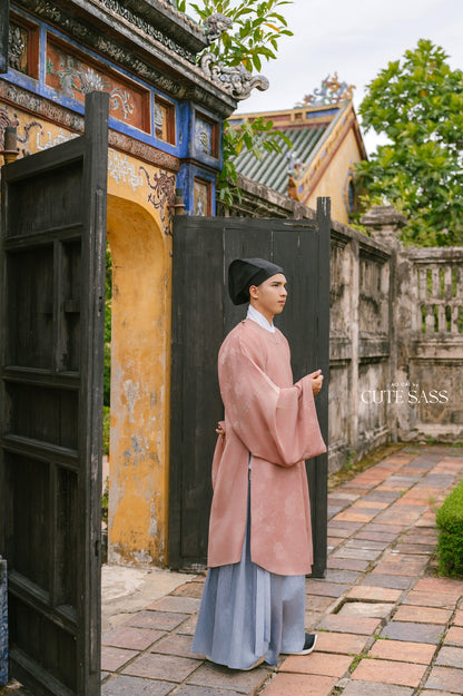 Ao Vien Linh Taupe - Round-Collared Robe