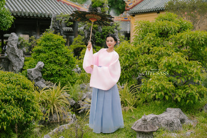 Ao Vien Linh Pink - Round-Collared Robe
