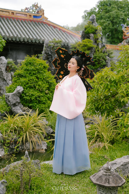 Ao Vien Linh Pink - Round-Collared Robe