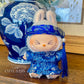 Blue Gam Vietnamese Ao Dai Set for Labubu – Includes Pants & Headband (Doll Not Included)