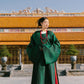 Ao Vien Linh Green - Round-Collared Robe