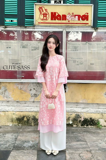 Shifted Mai Pearls Ao Dai Top Only, NO PANTS (5 Colors) FL 10A 10B, 11B 11C