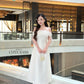 Linh Vy - Aura White Off the Shoulder Ao Dai Top Only, No Pants