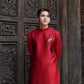 Men Embroidered Fan Ao Dai Top