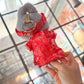 Red Gam Vietnamese Ao Dai Set for Labubu – Includes Pants & Headband (Doll Not Included)