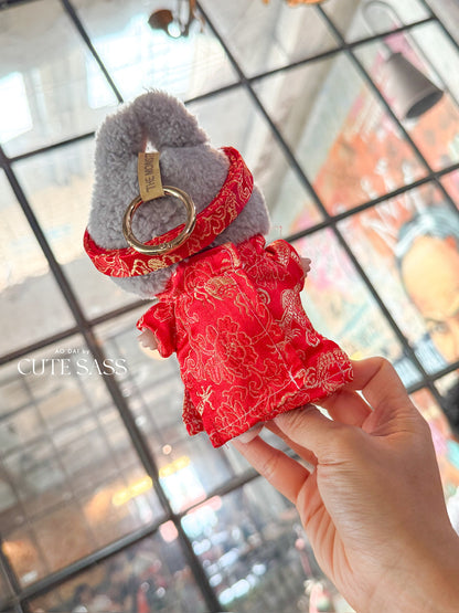 Red Gam Vietnamese Khan Dong for Labubu, Headband Only (Doll and Outfit Not Included)