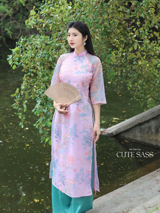 Tu Minh - Pink Ao Dai Set