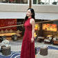 Linh Vy - Red Lace Sparkle Yem-Inspired Ao Dai Set