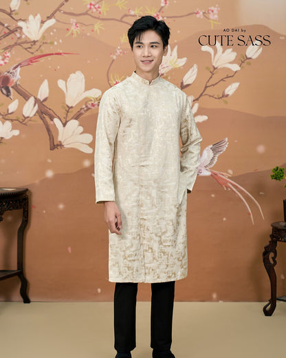 Nhu Y - Family Pink/Cream Lotus Embroidery Matching Ao Dai Set 25A 26A