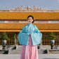 Ao Giao Linh Blue - Crossed-Collared Robe