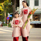 Family Embroidery Red Embroidery Ao Dai Set