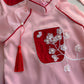 Family Embroidery Red Embroidery Ao Dai Set