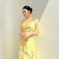 Yellow 3D Branches Ao Dai Set