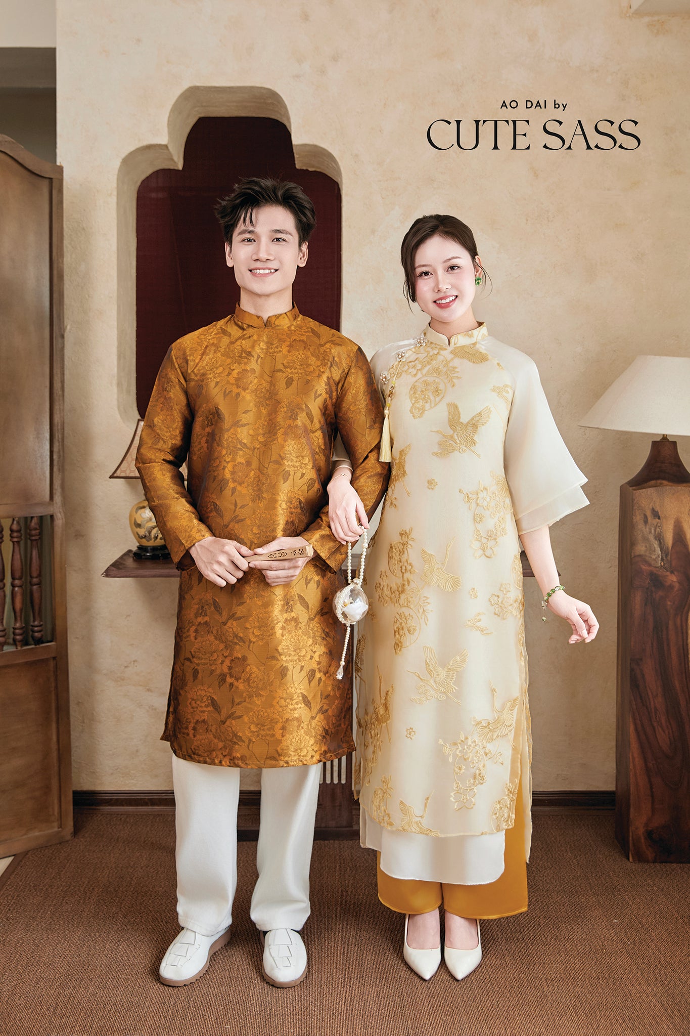 Gia Nghi - Family Gold Phoenix Matching Ao Dai Set